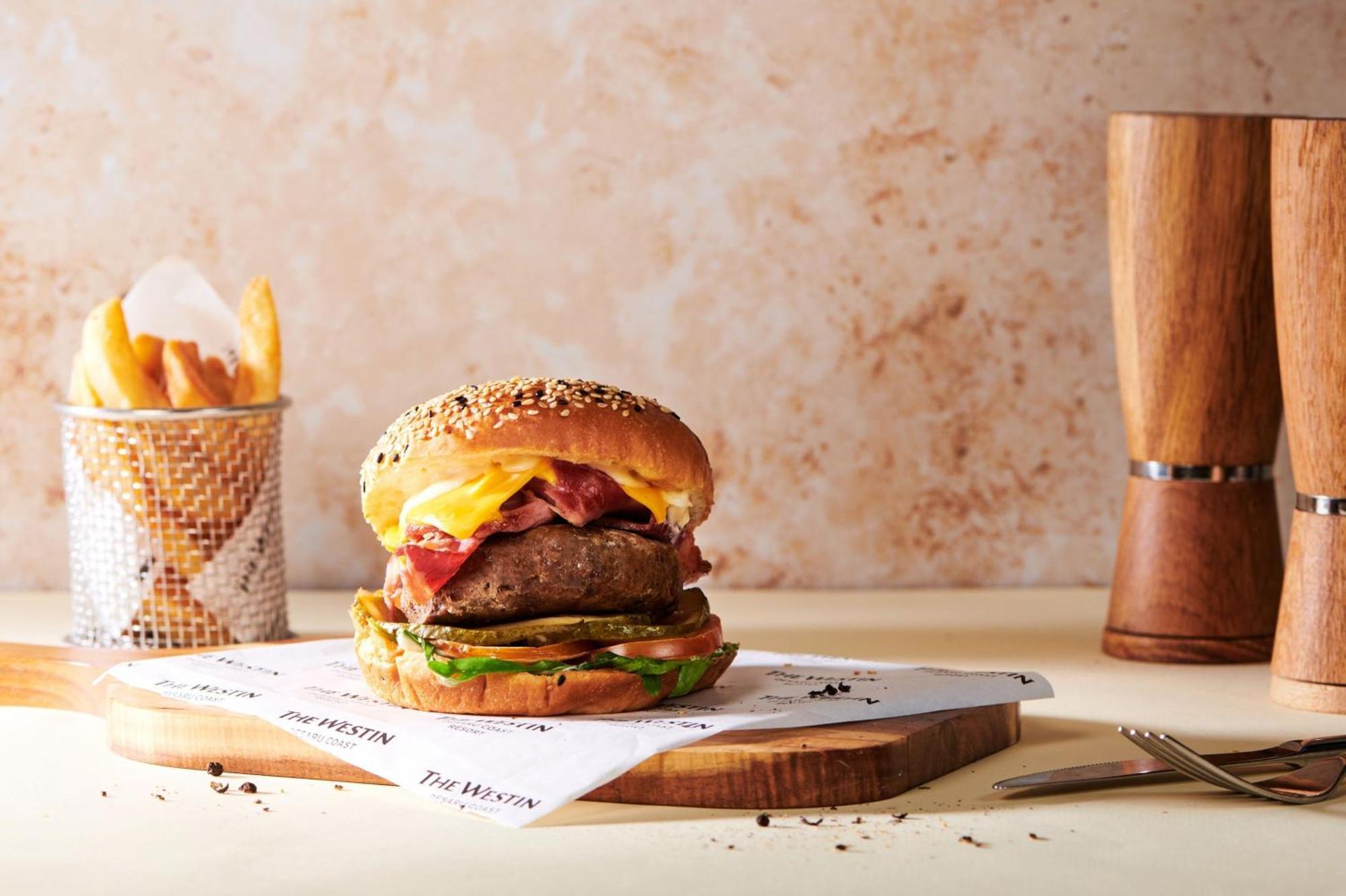 The Westin Desaru Coast Resort Exterior photo A cheeseburger with fries